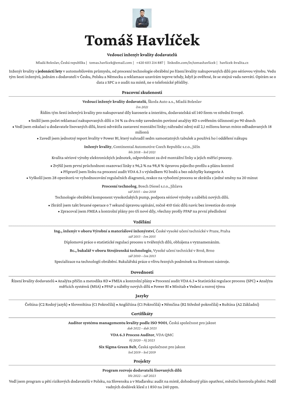 Topaz Photo resume template preview