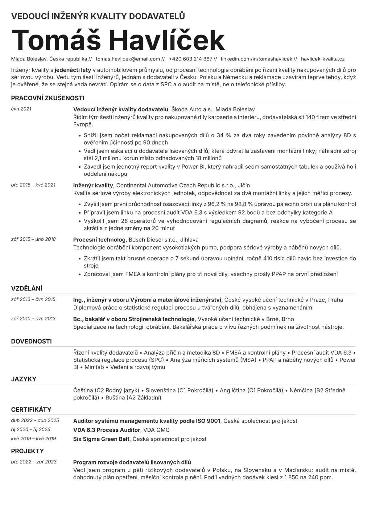Zinc resume template preview