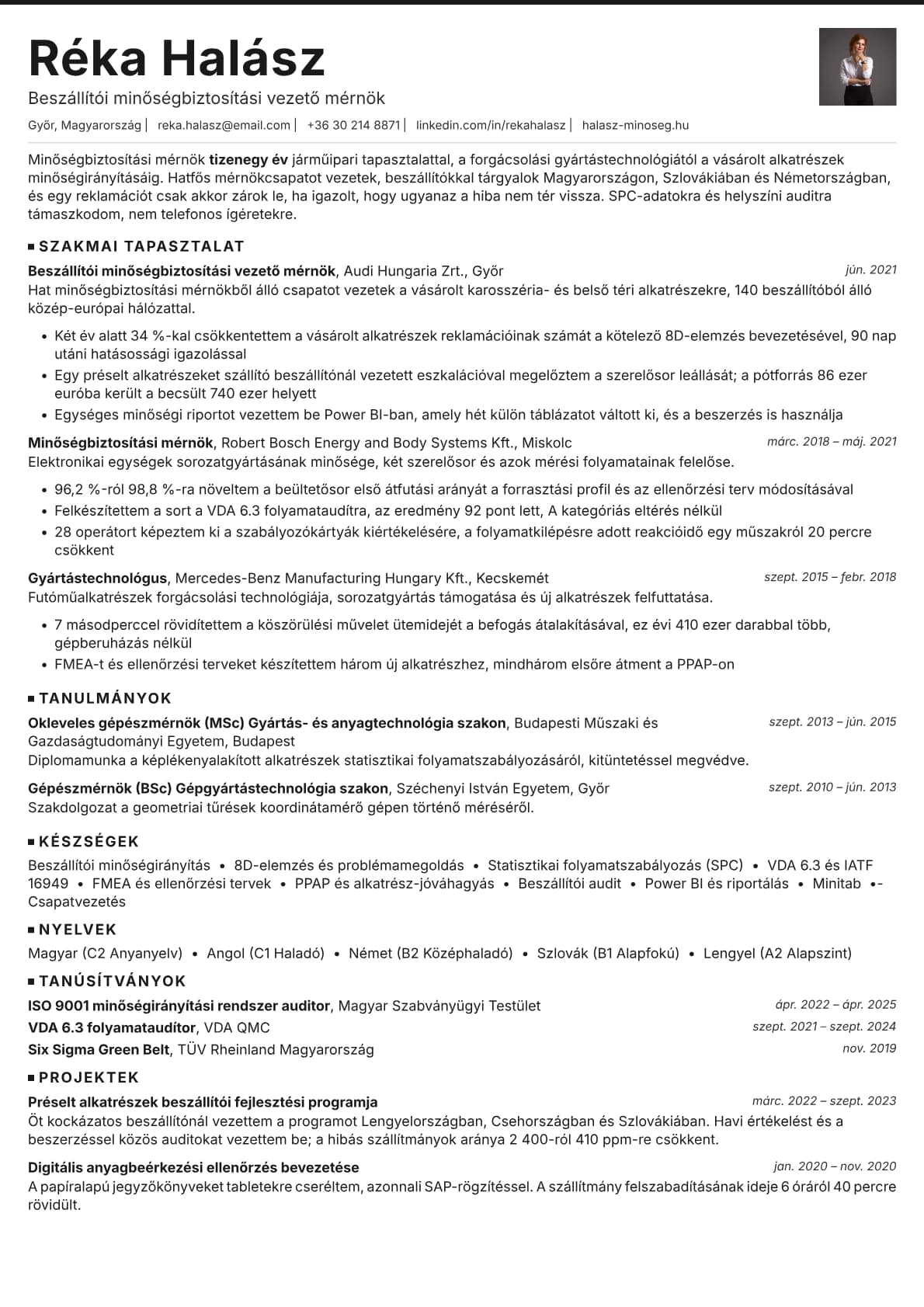 Graphite Photo resume template preview