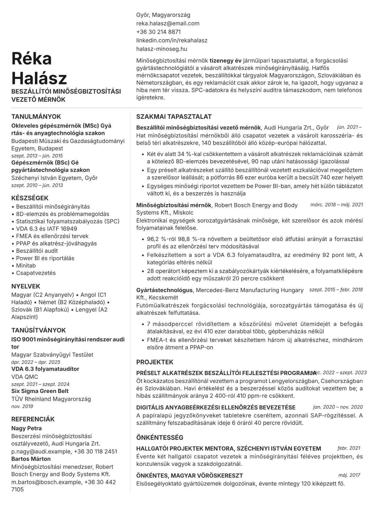 Obsidian resume template preview