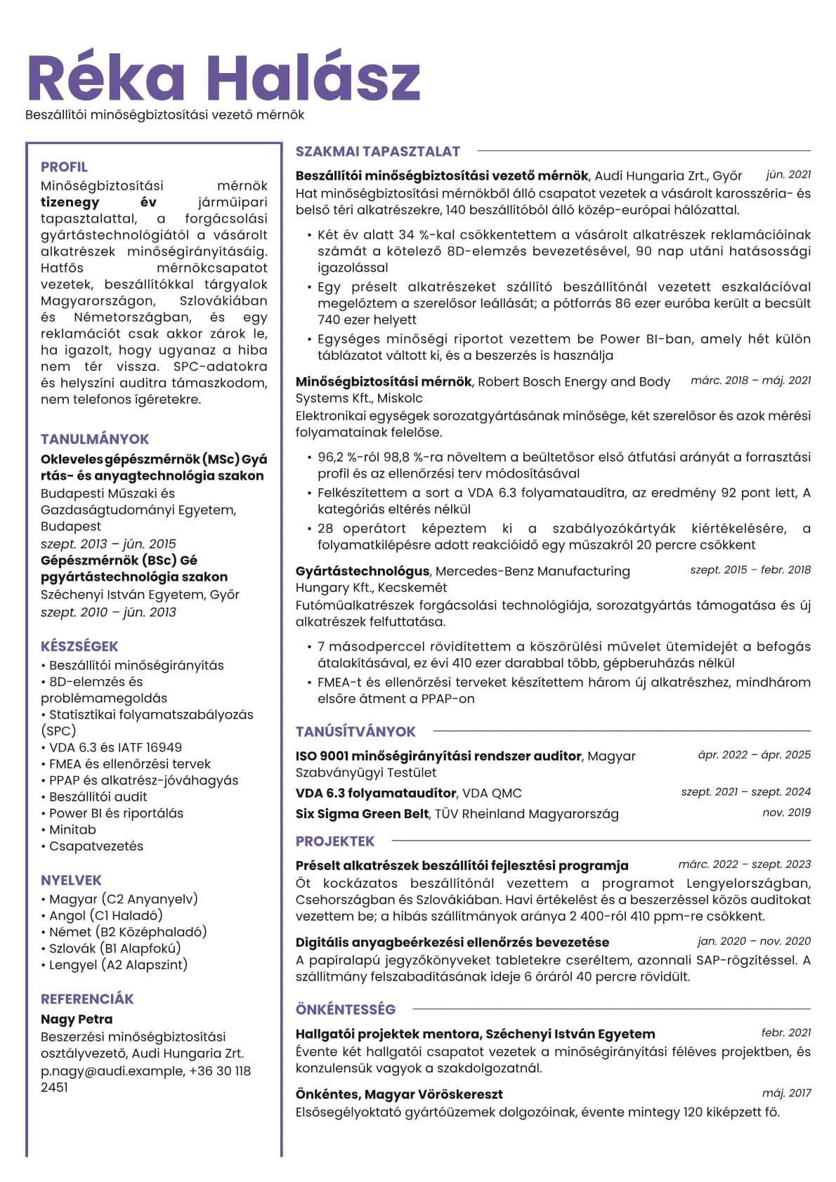 Opal resume template preview