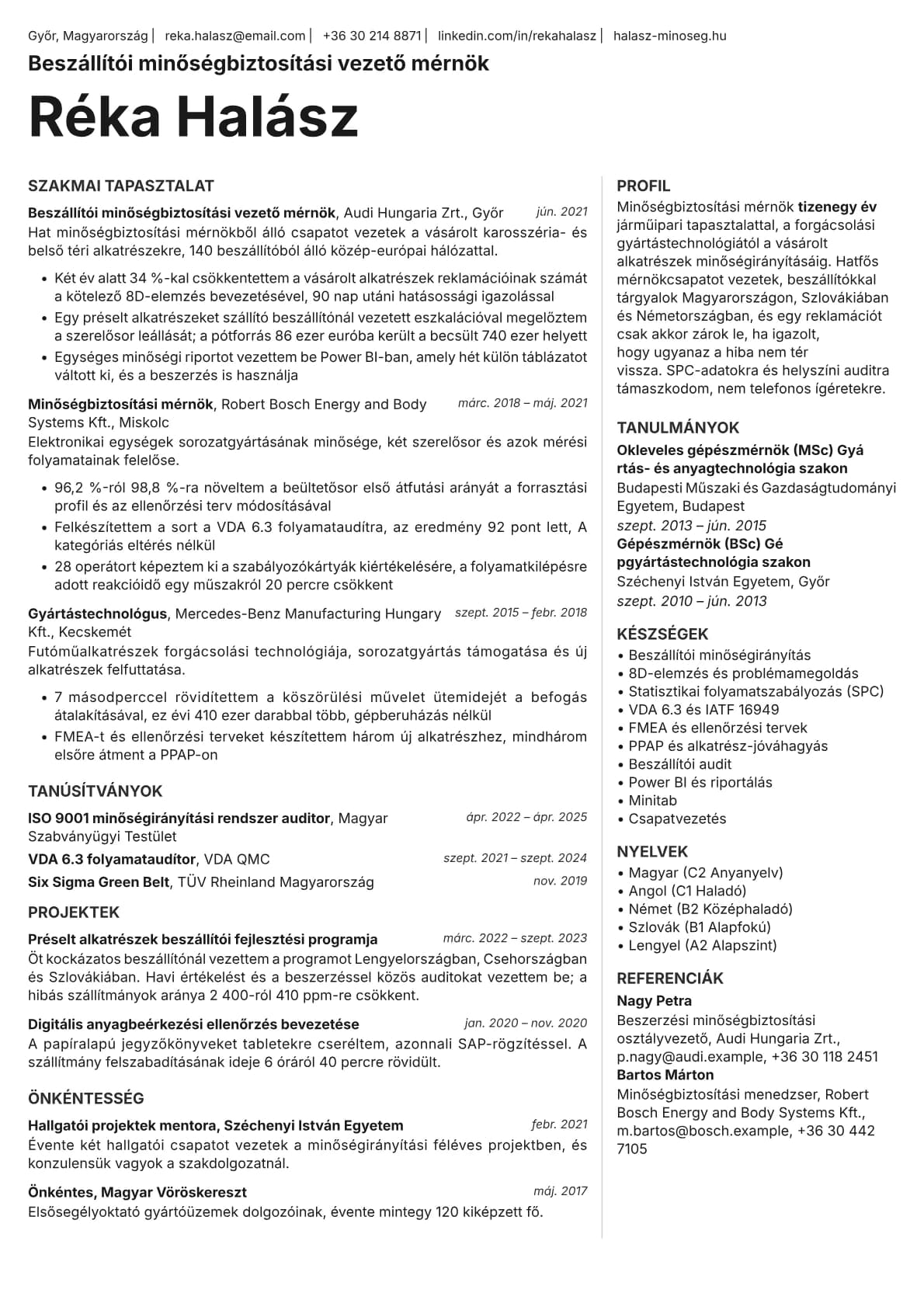 Sapphire resume template preview
