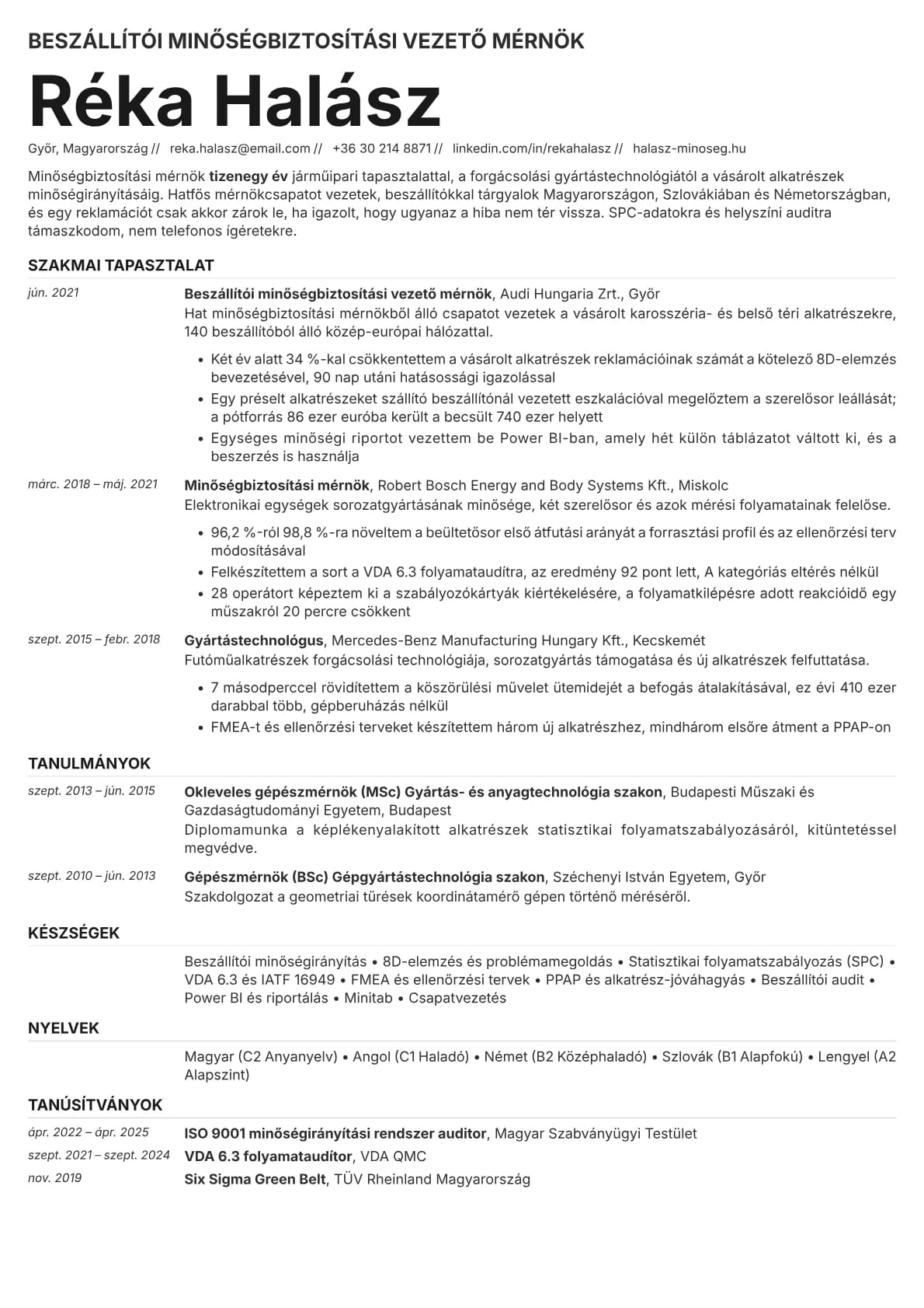 Zinc resume template preview
