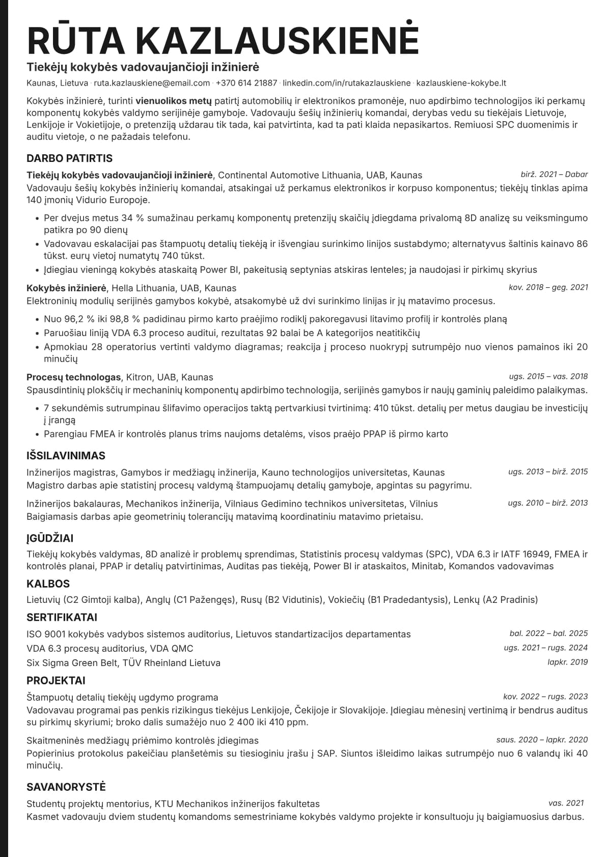 Bold Edge resume template preview