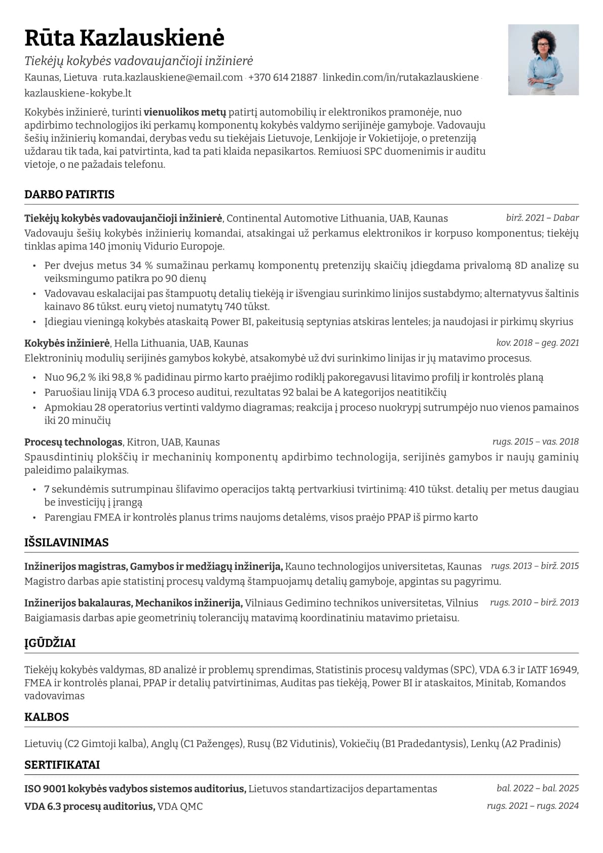 Emerald Photo resume template preview