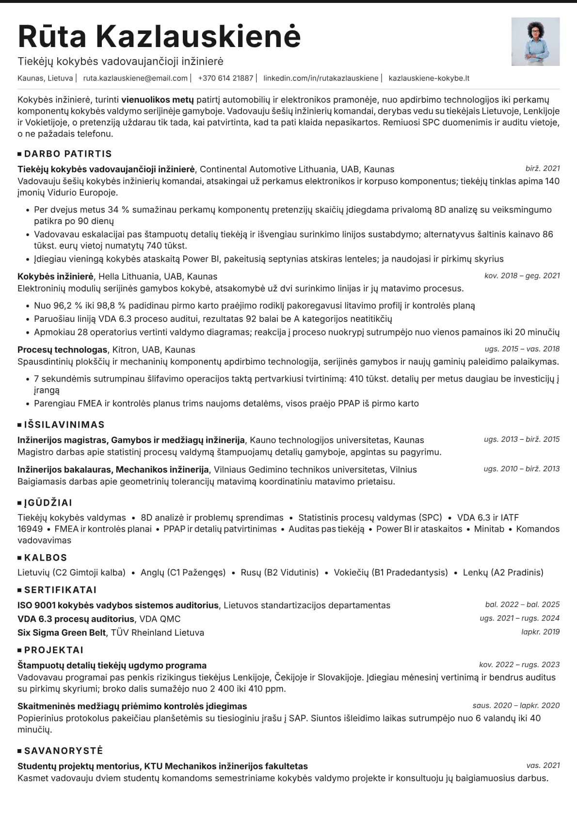 Graphite Photo resume template preview
