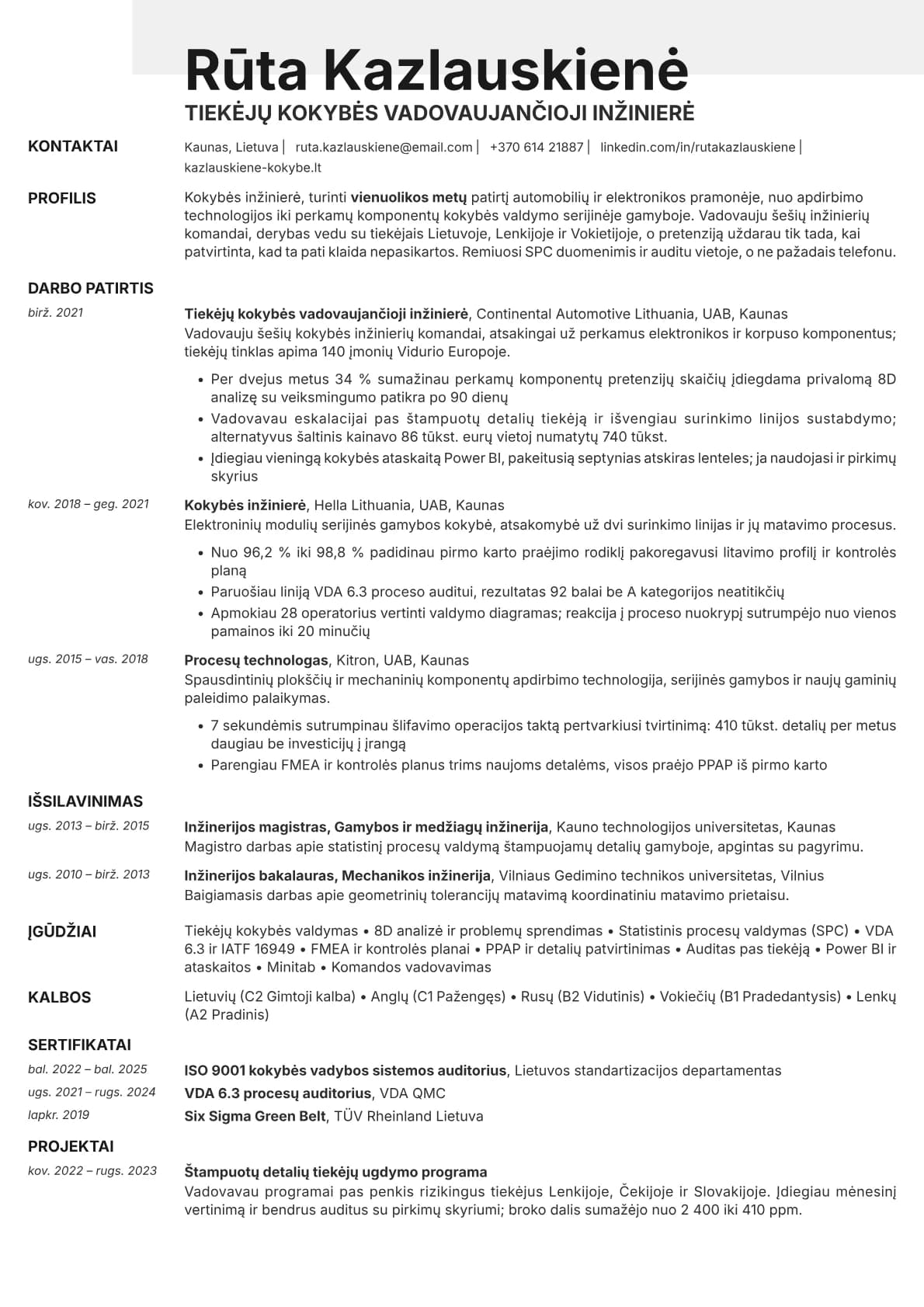 Ivory resume template preview