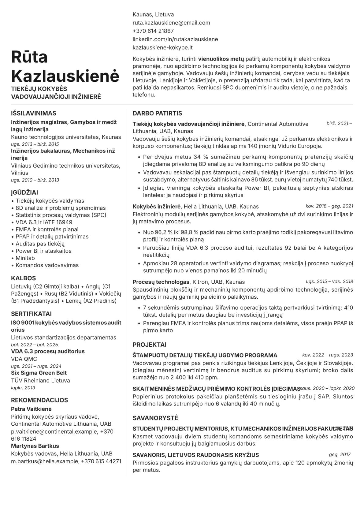 Obsidian resume template preview