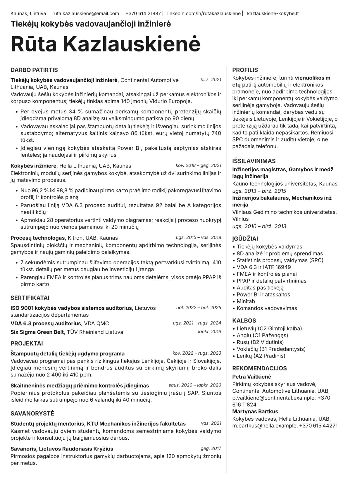 Sapphire resume template preview