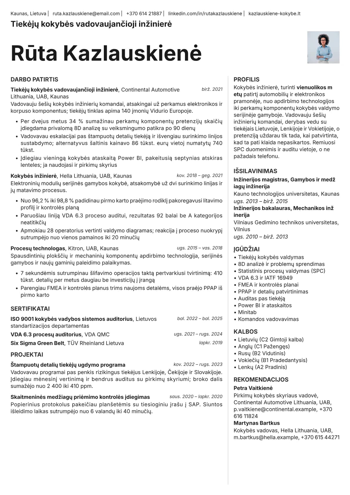 Sapphire Photo resume template preview