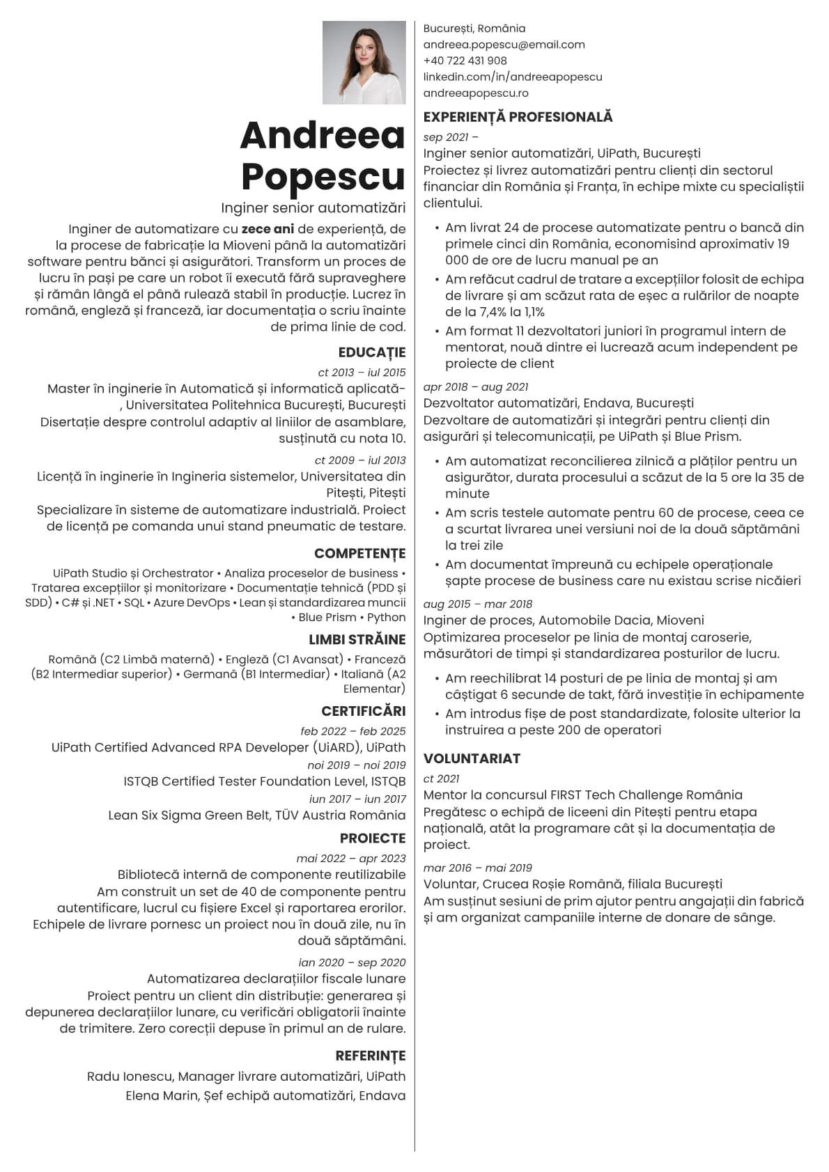 Amber Photo resume template preview