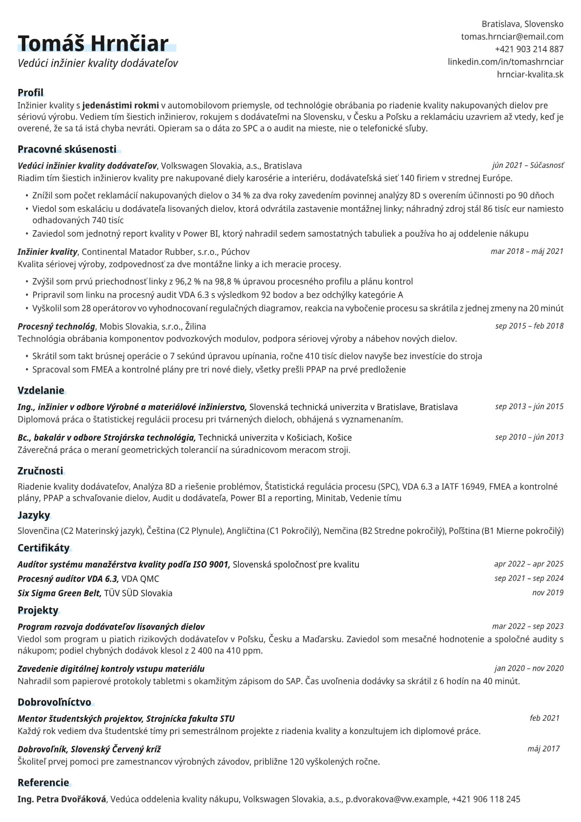 Copper resume template preview