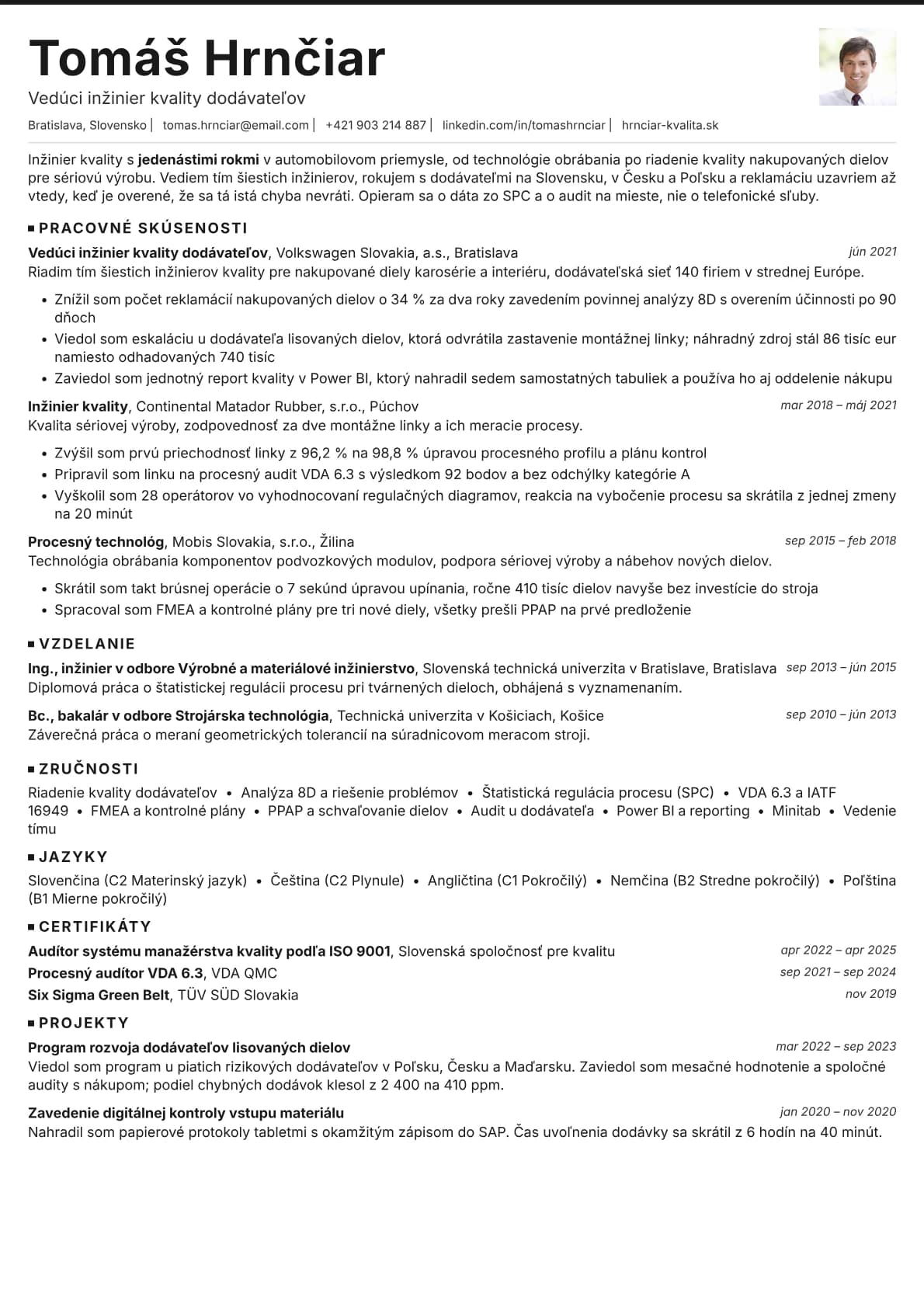 Graphite Photo resume template preview