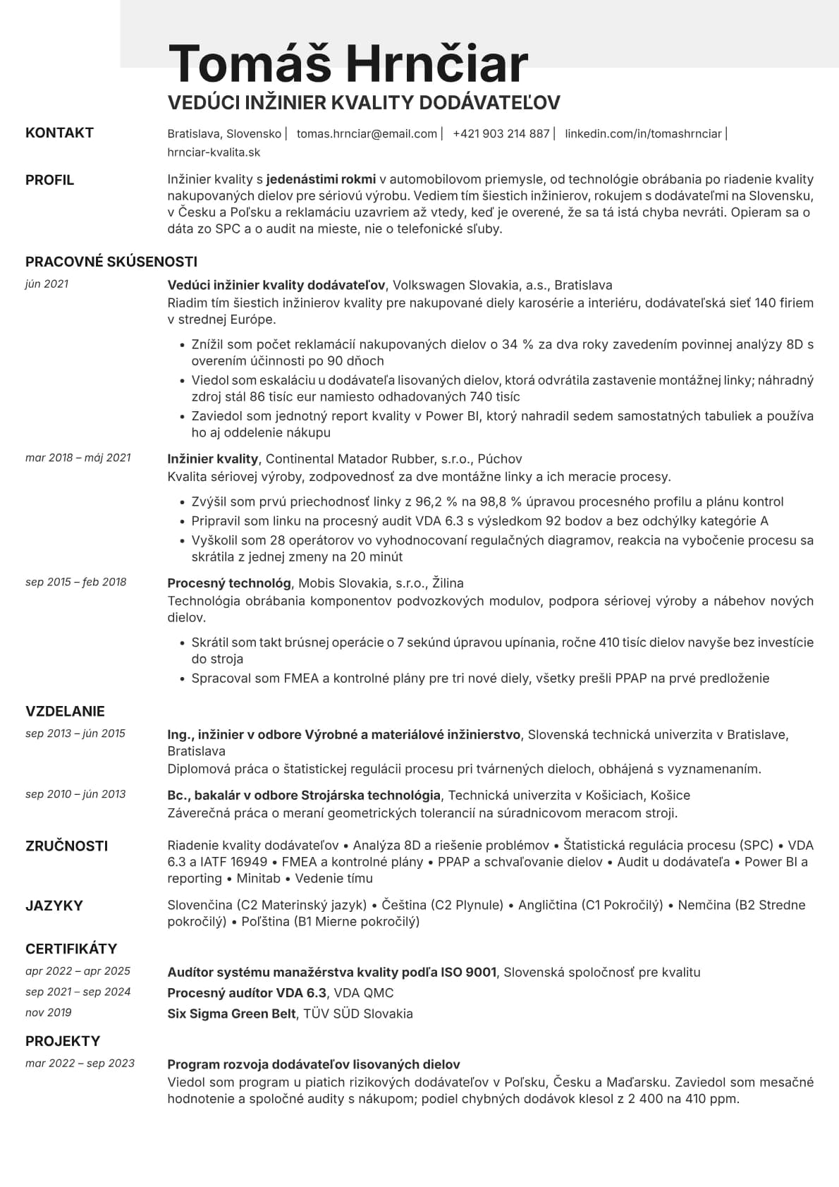 Ivory resume template preview