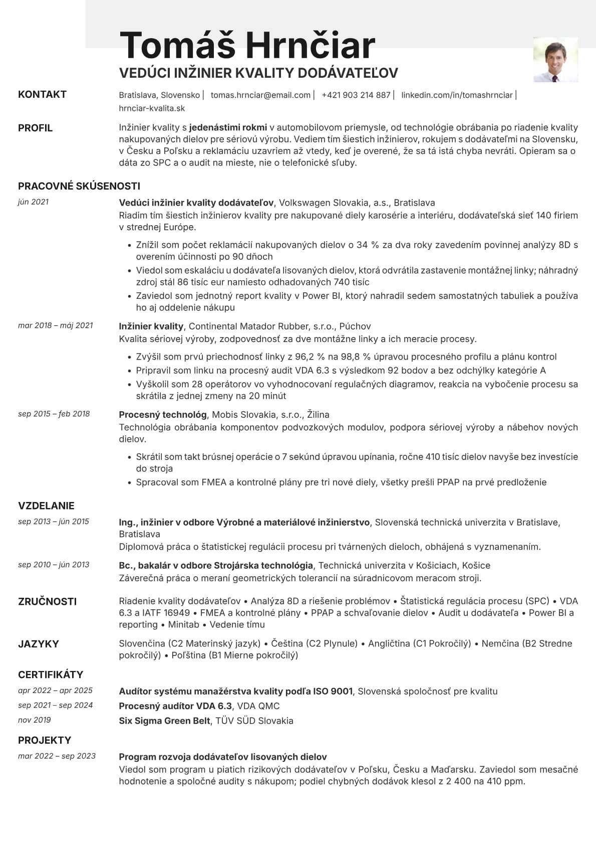 Ivory Photo resume template preview