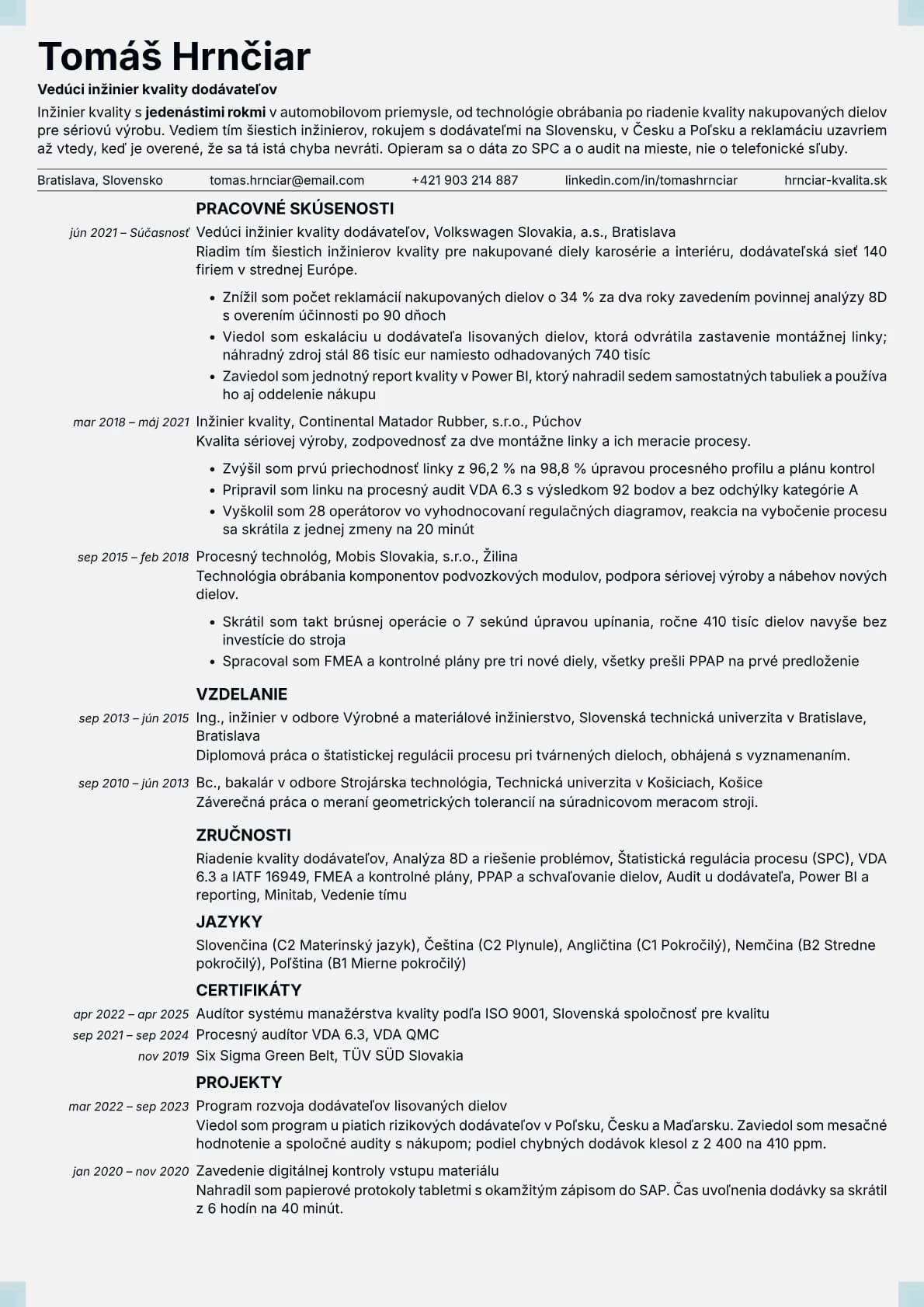 Marble resume template preview