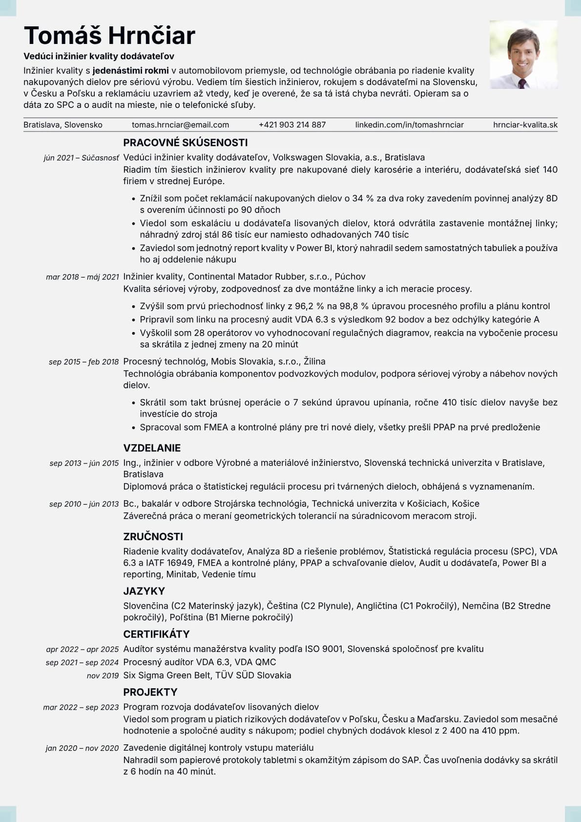 Marble Photo resume template preview