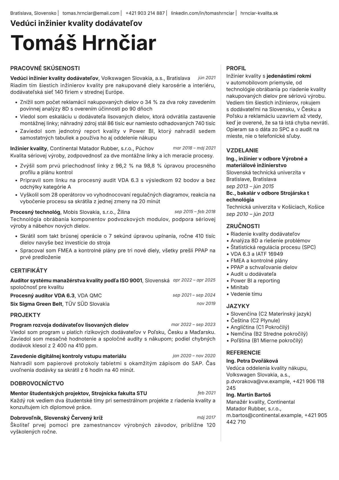 Sapphire resume template preview