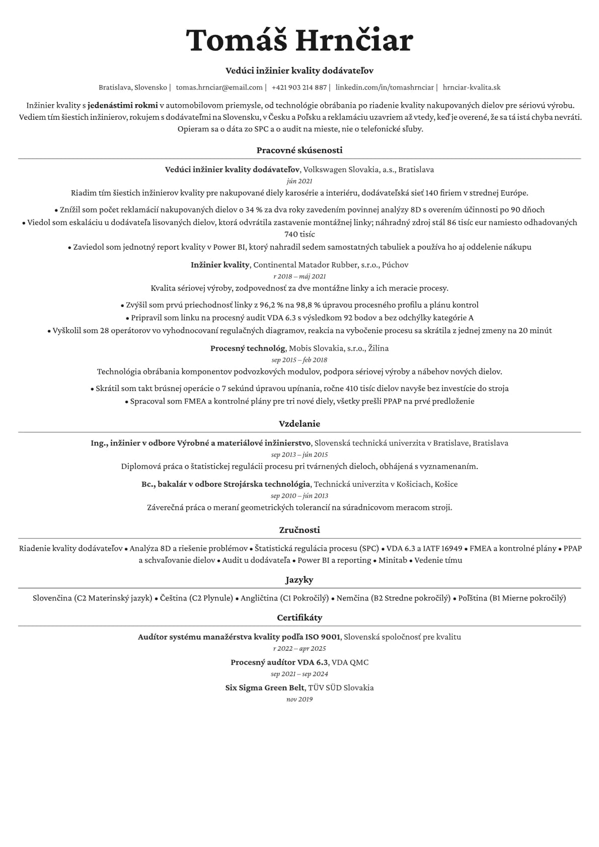 Topaz resume template preview