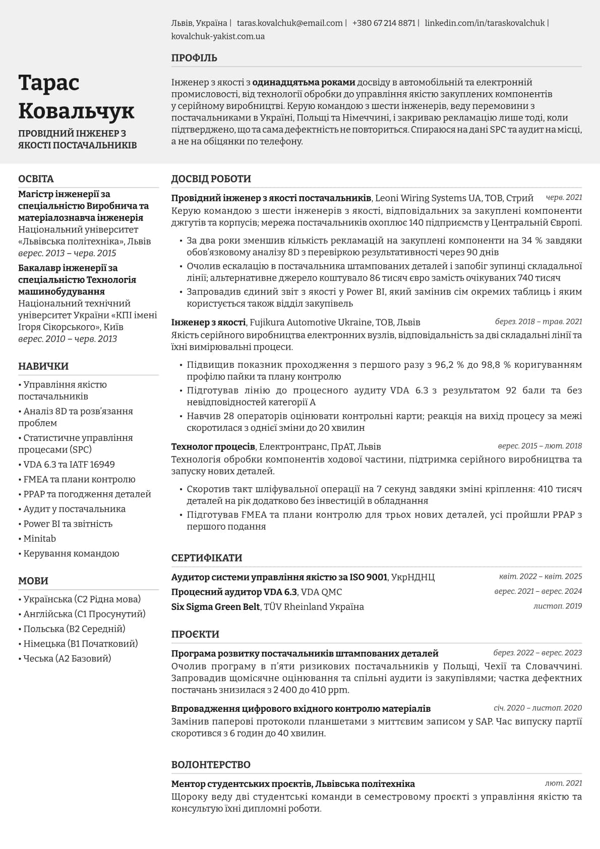 Limestone resume template preview