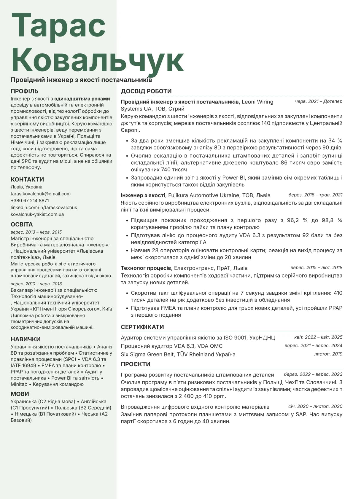 Sage resume template preview