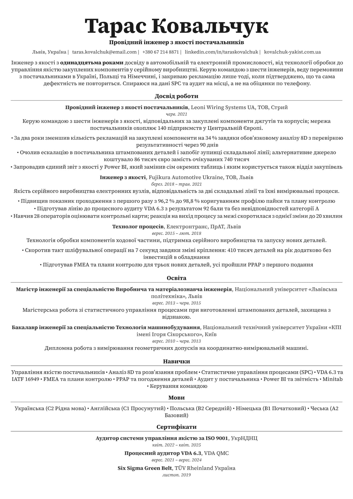Topaz resume template preview