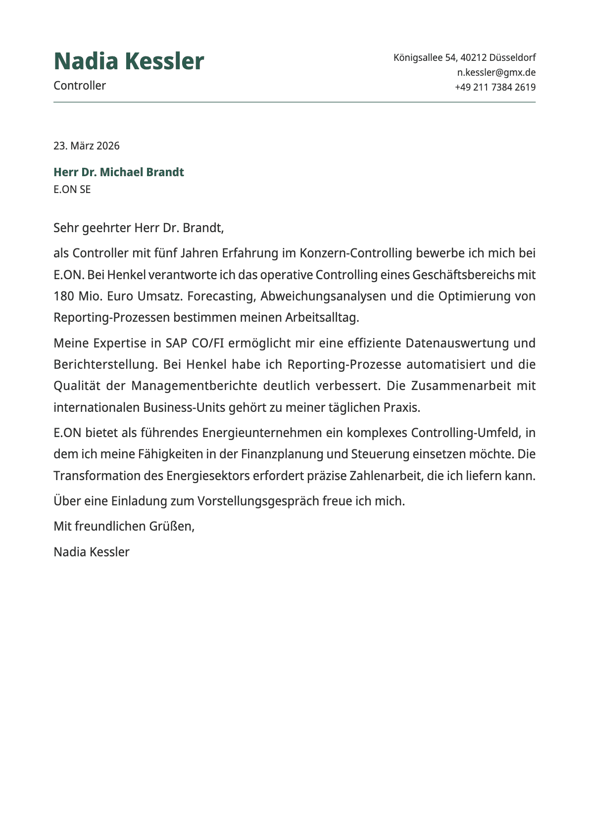 Controller cover letter example