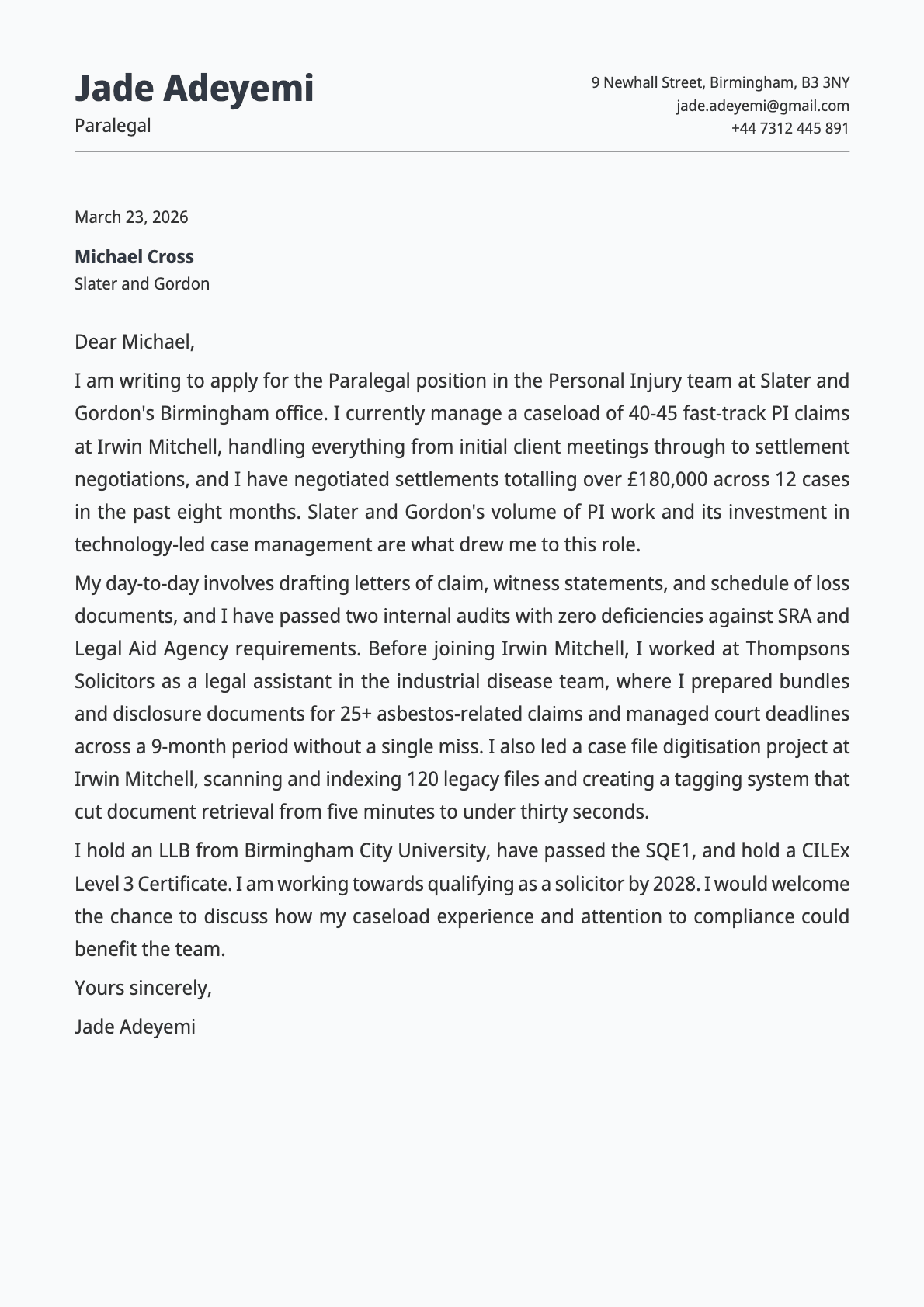 undefined cover letter example