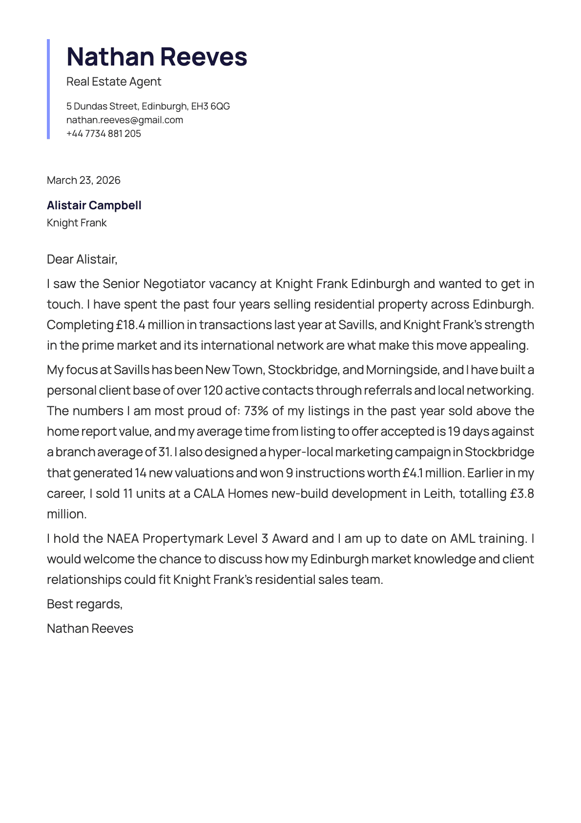 undefined cover letter example