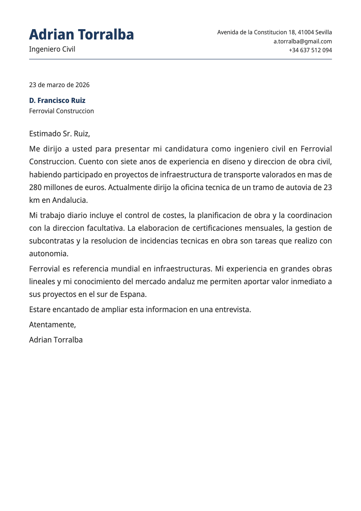 undefined cover letter example