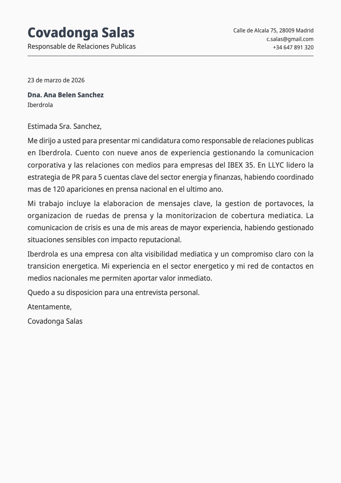 undefined cover letter example