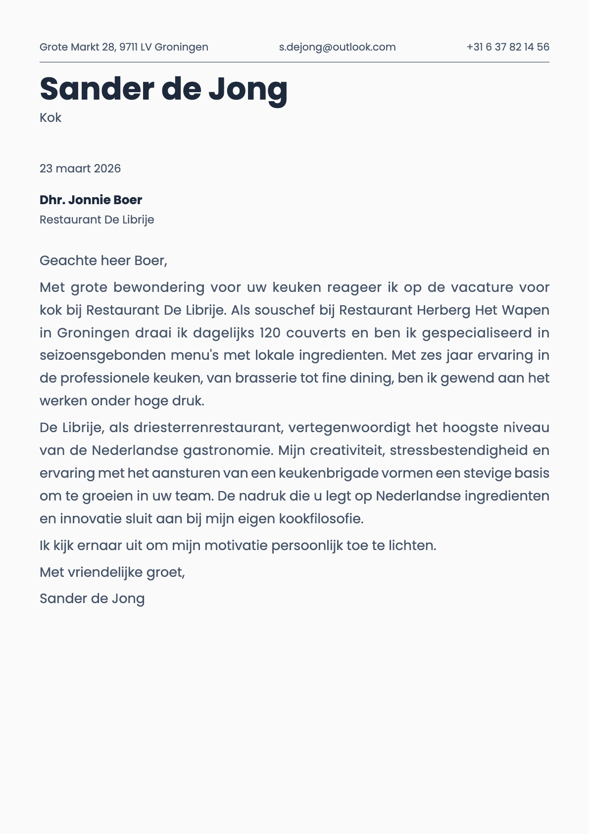 undefined cover letter example