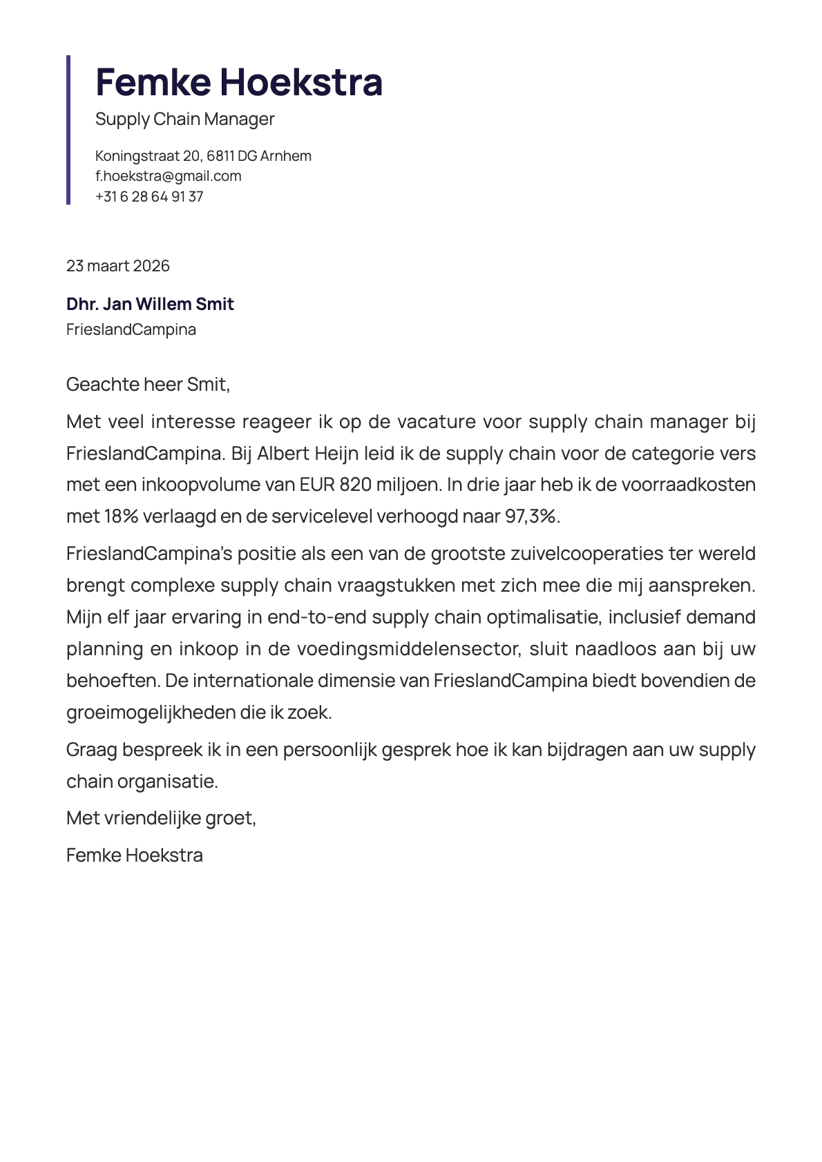 undefined cover letter example