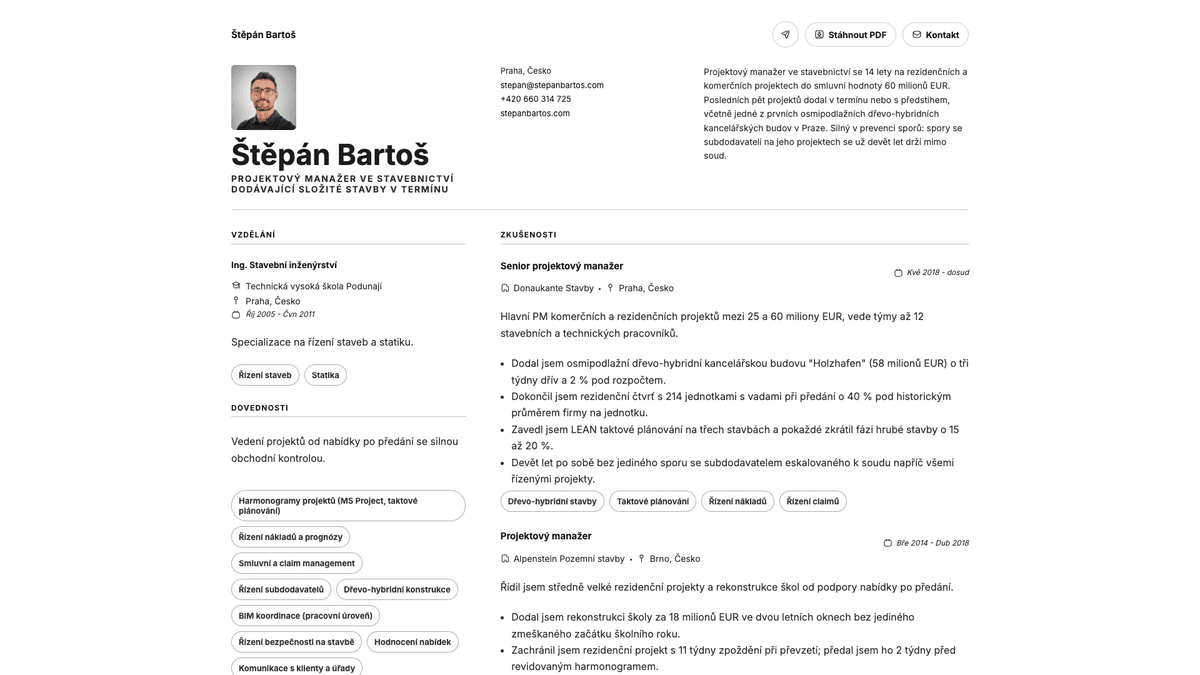 Obsidian online resume example