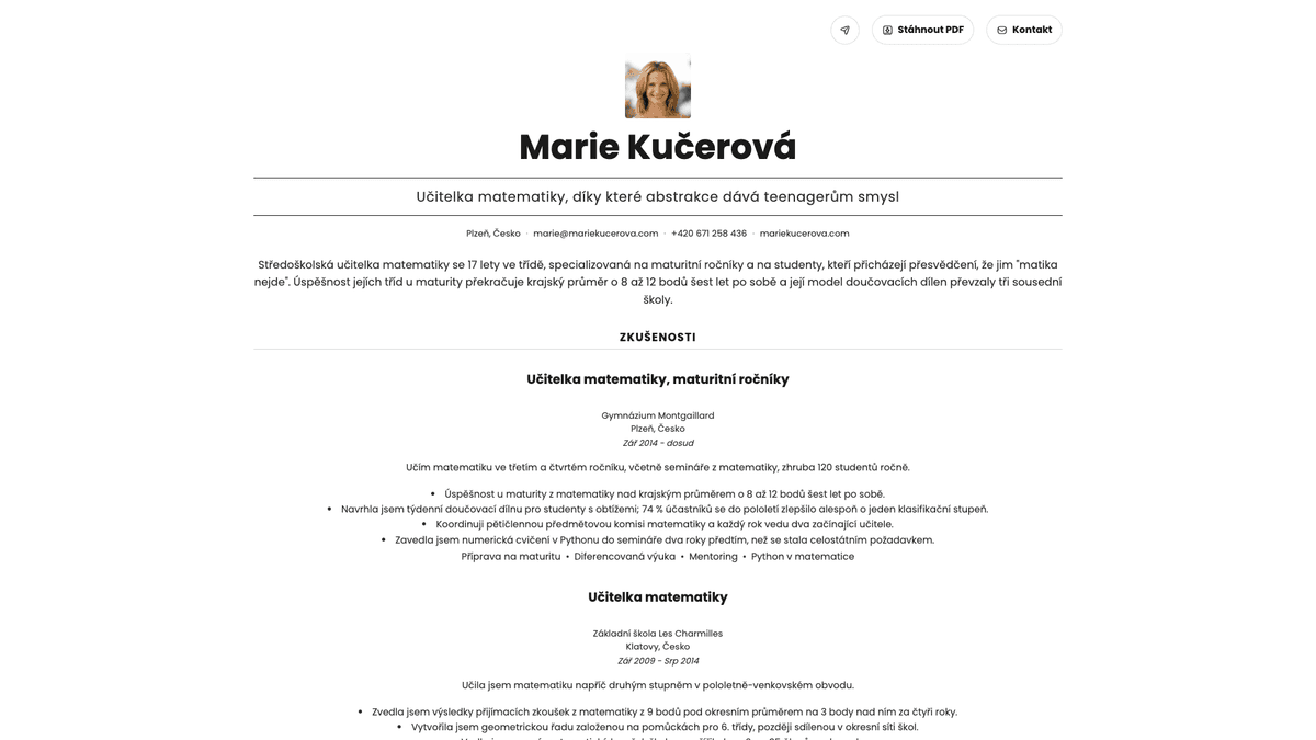 Quartz online resume example