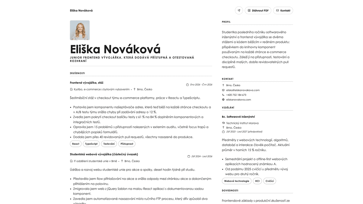 Vanta online resume example