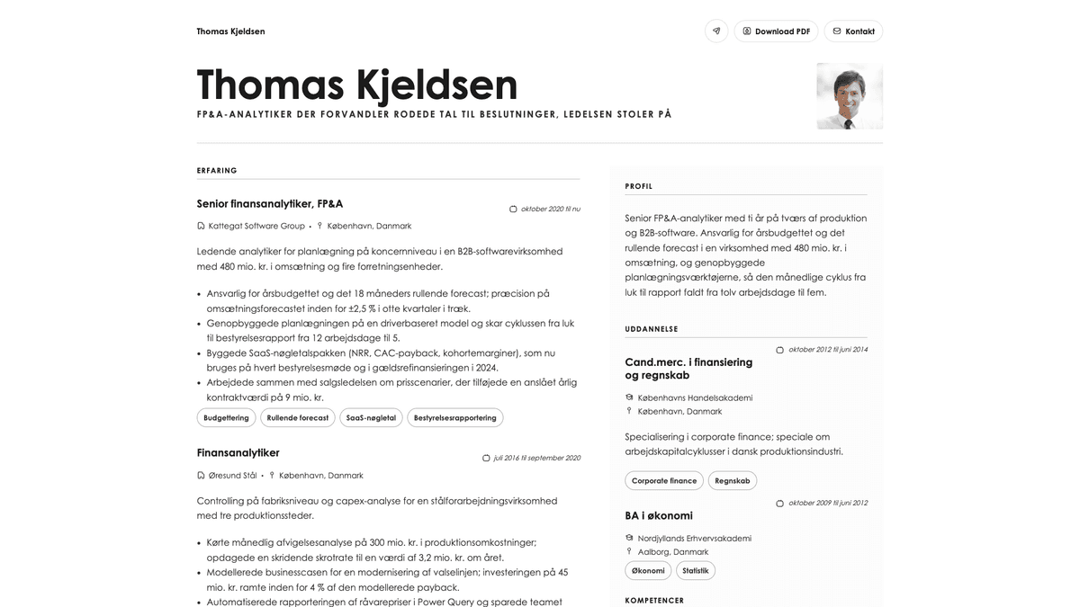 Bronze online resume example