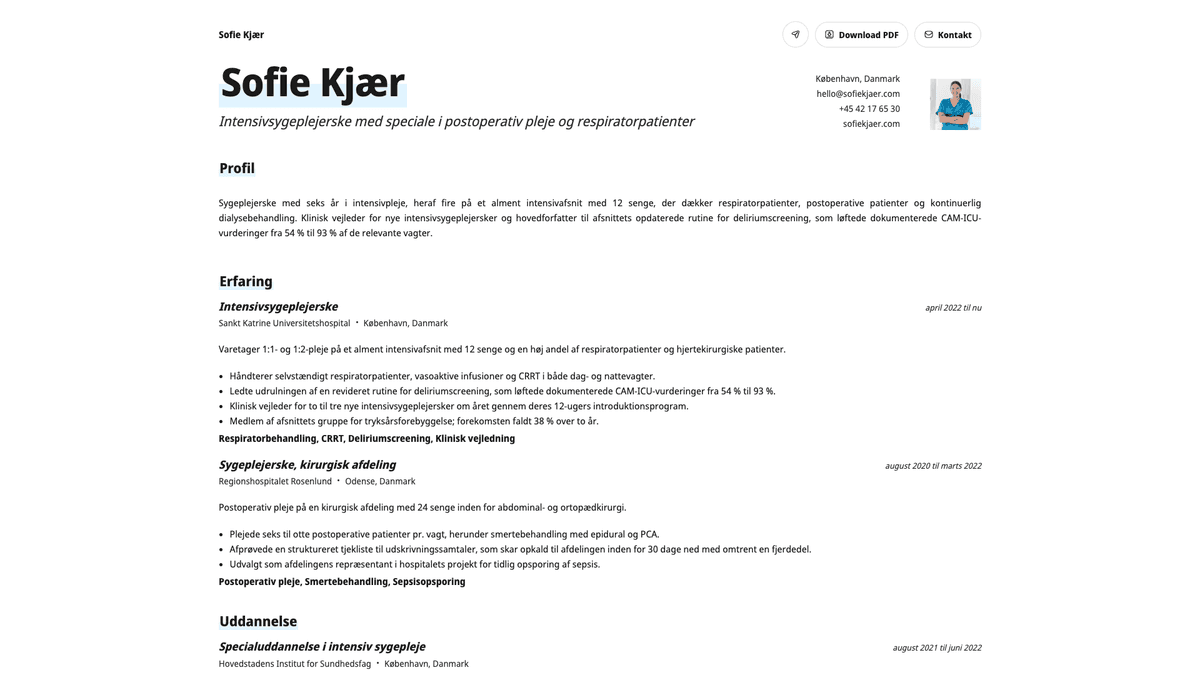 Copper online resume example
