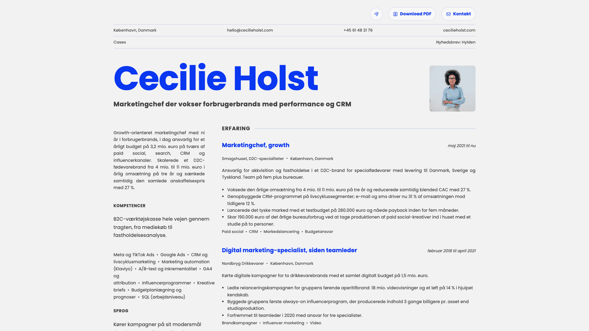 Fern online resume example