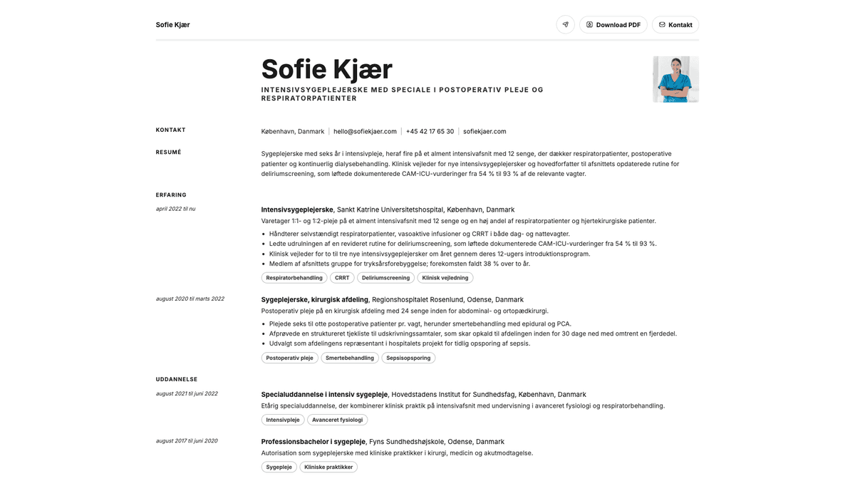 Ivory online resume example
