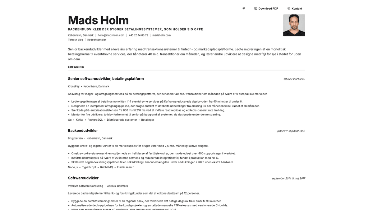 Platinum online resume example