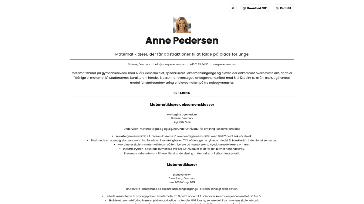 Quartz online resume example
