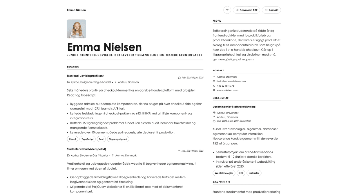 Vanta online resume example