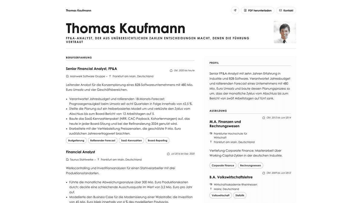 Bronze online resume example