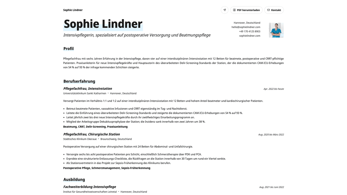 Copper online resume example