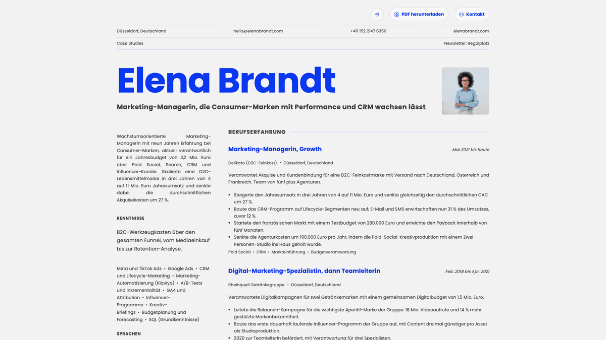 Fern online resume example