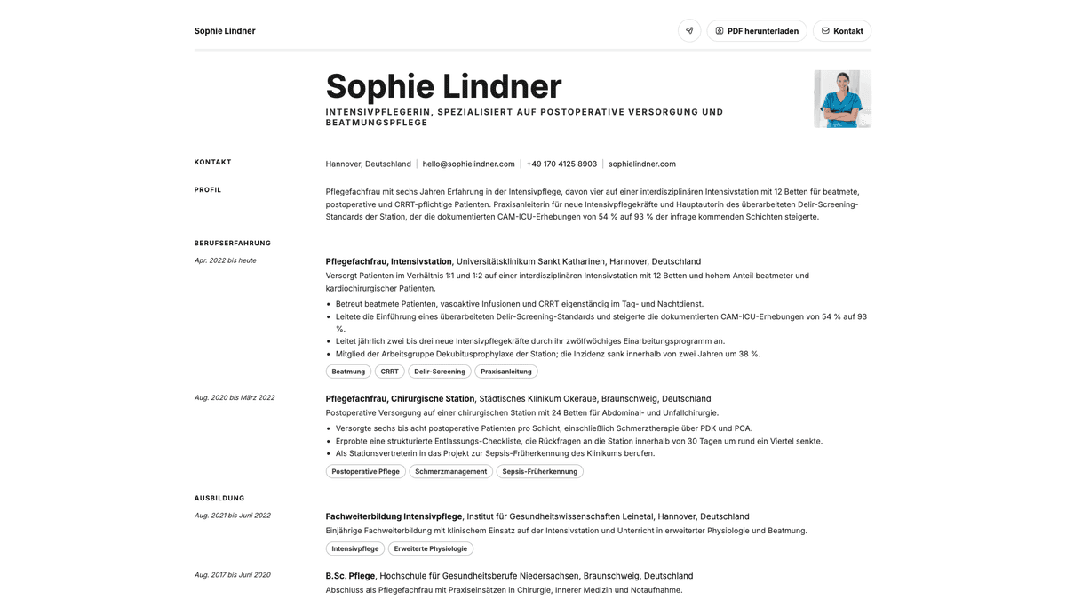 Ivory online resume example
