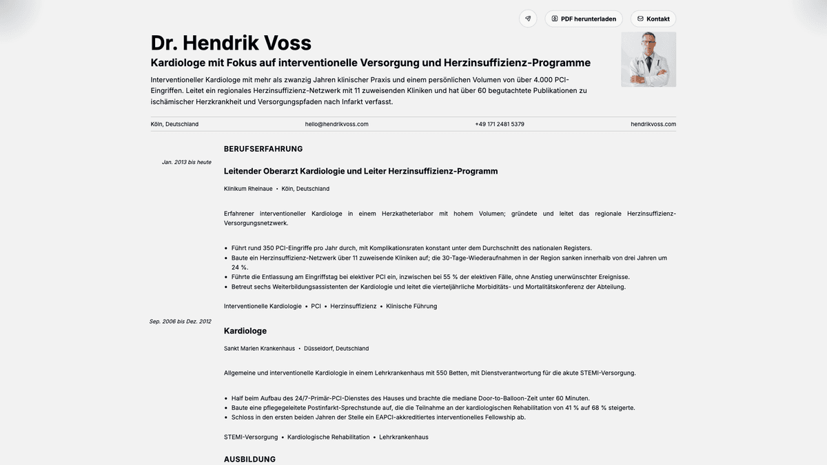 Marble online resume example