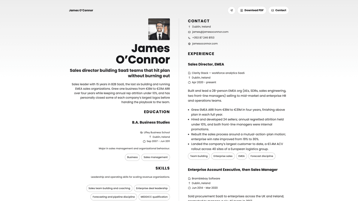 Amber online resume example