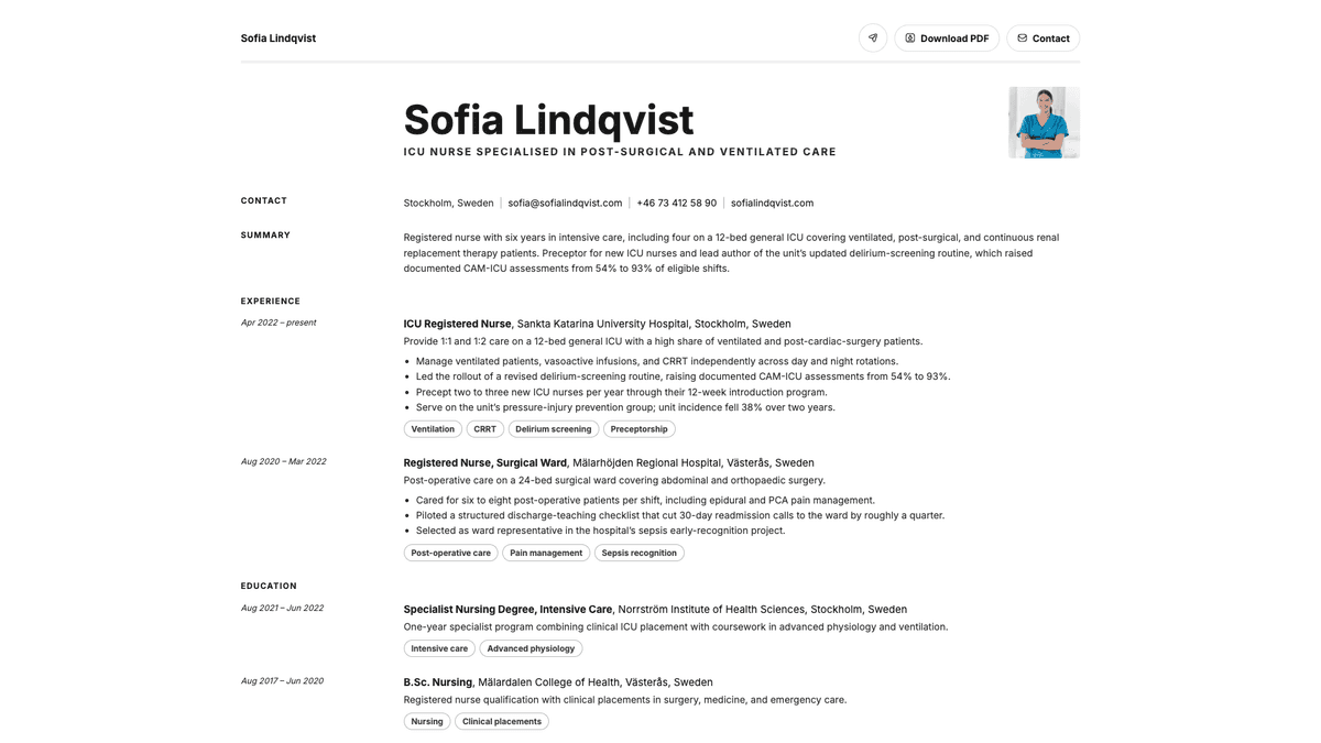 Ivory online resume example